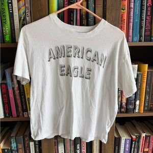 American Eagle Outfitters White Graphic Tee